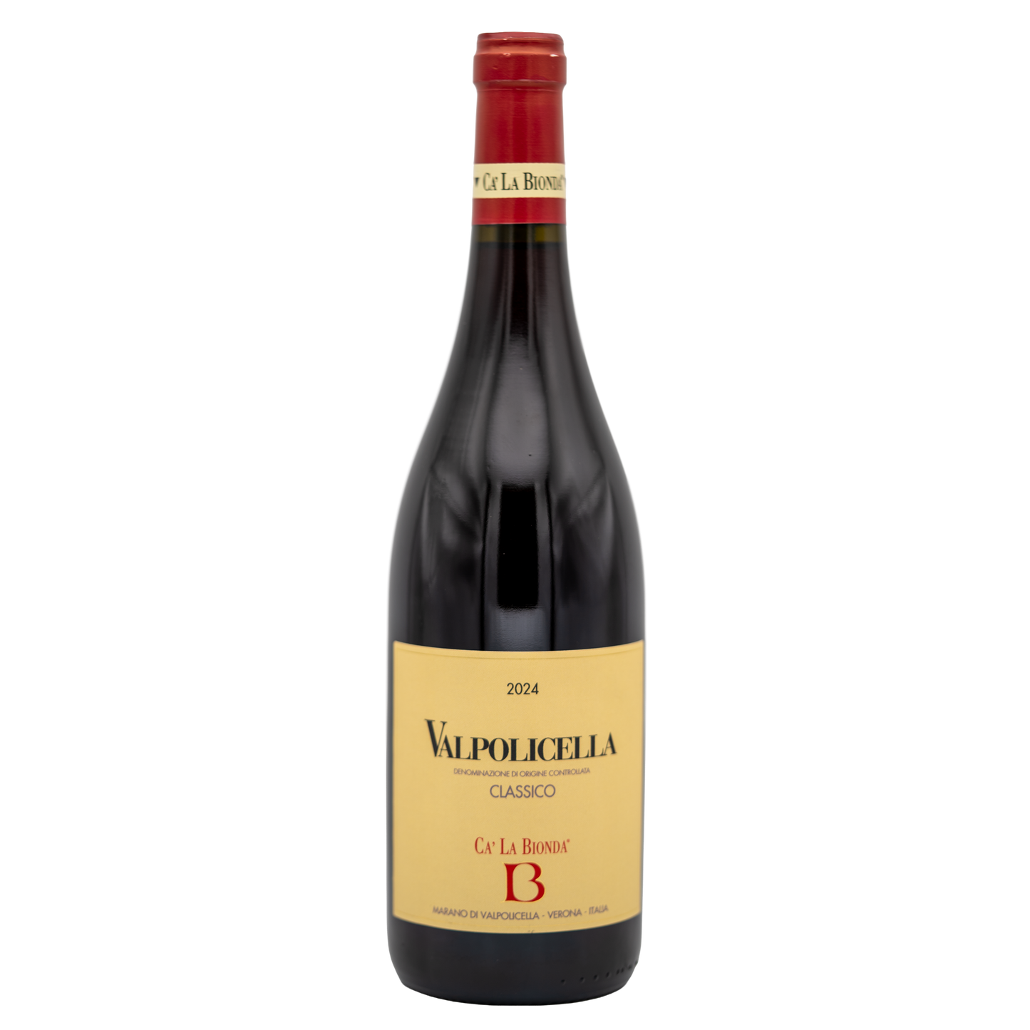 Bottle of LEA AND SANDEMAN Ca' La Bionda Valpolicella Classico red wine with label visible, set against a neutral background.