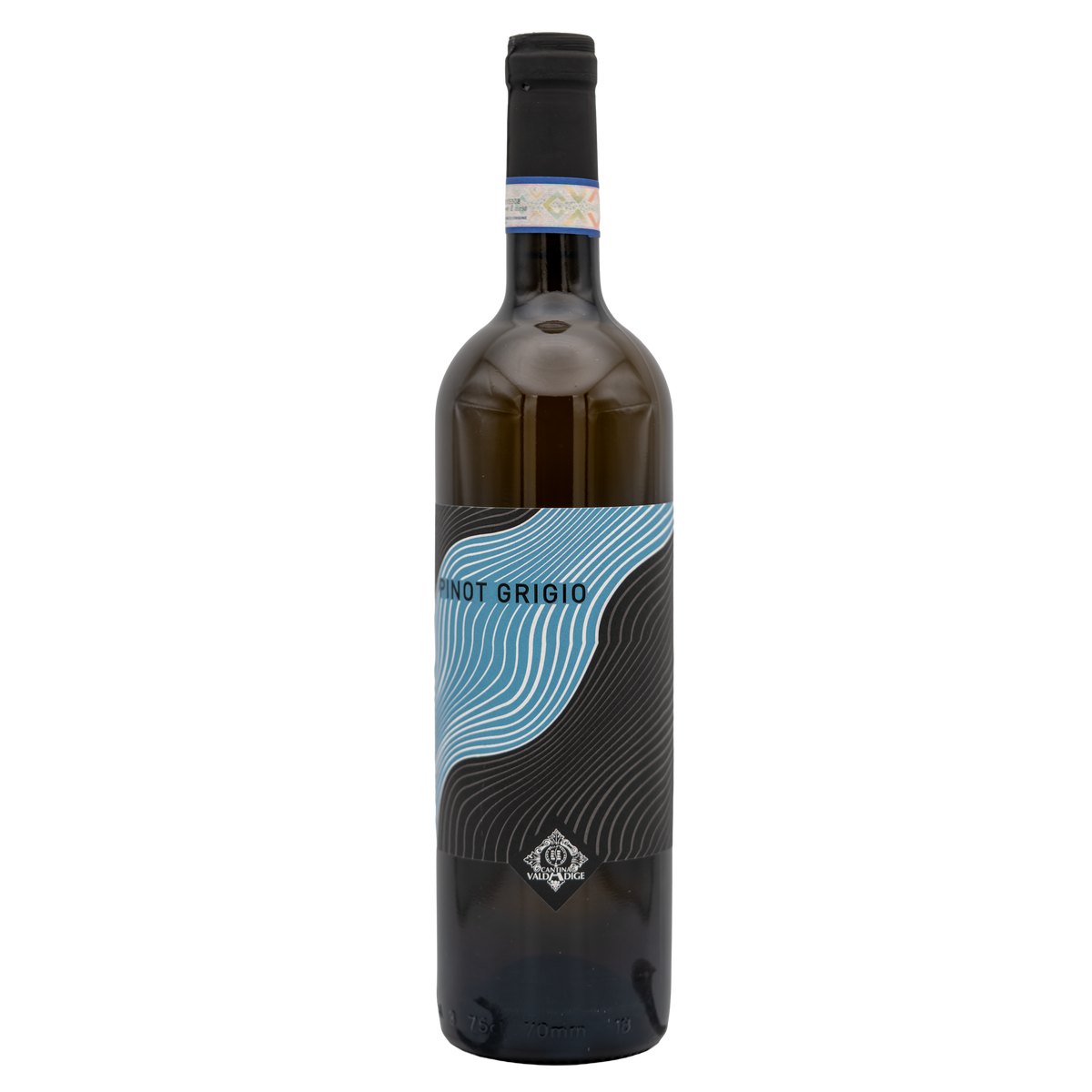 Bottle of Cantina Valdadige Pinot Grigio Delle Venezie white wine by Lea and Sandeman, with a clear label and elegant design.