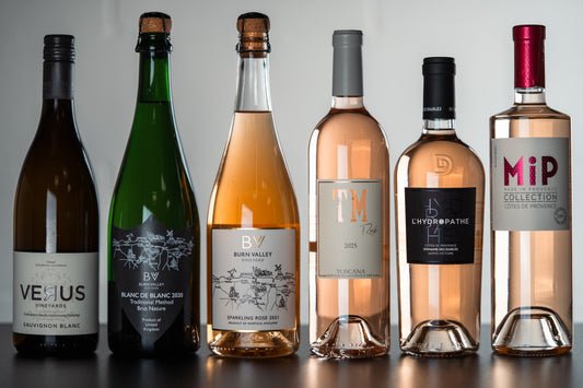 Six bottles of WINESLUT HOT GIRL SUMMER wine bundle with colorful labels, perfect for summer gatherings.