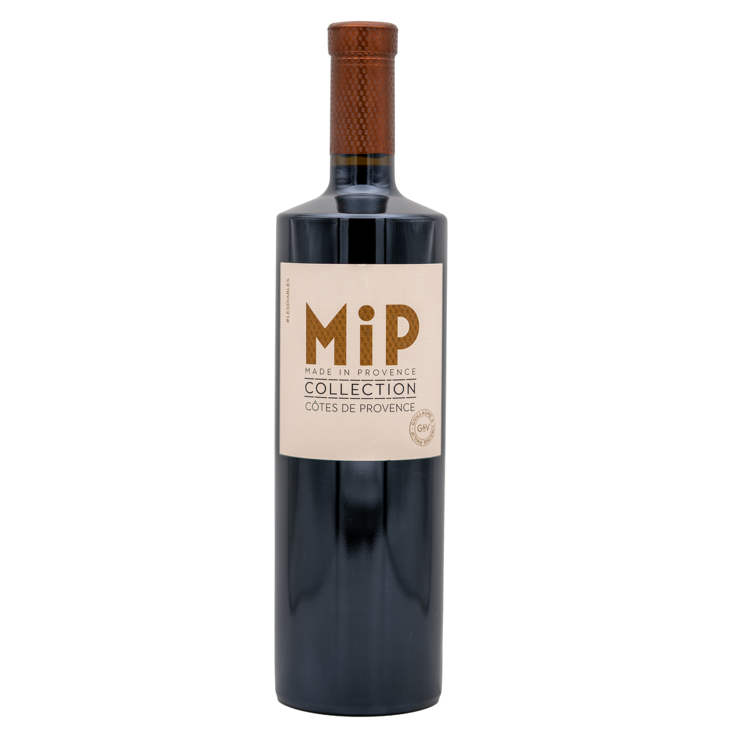 Bottle of WALLOW WINE MiP Collection Rouge 2023 red wine with a deep red label and elegant packaging.