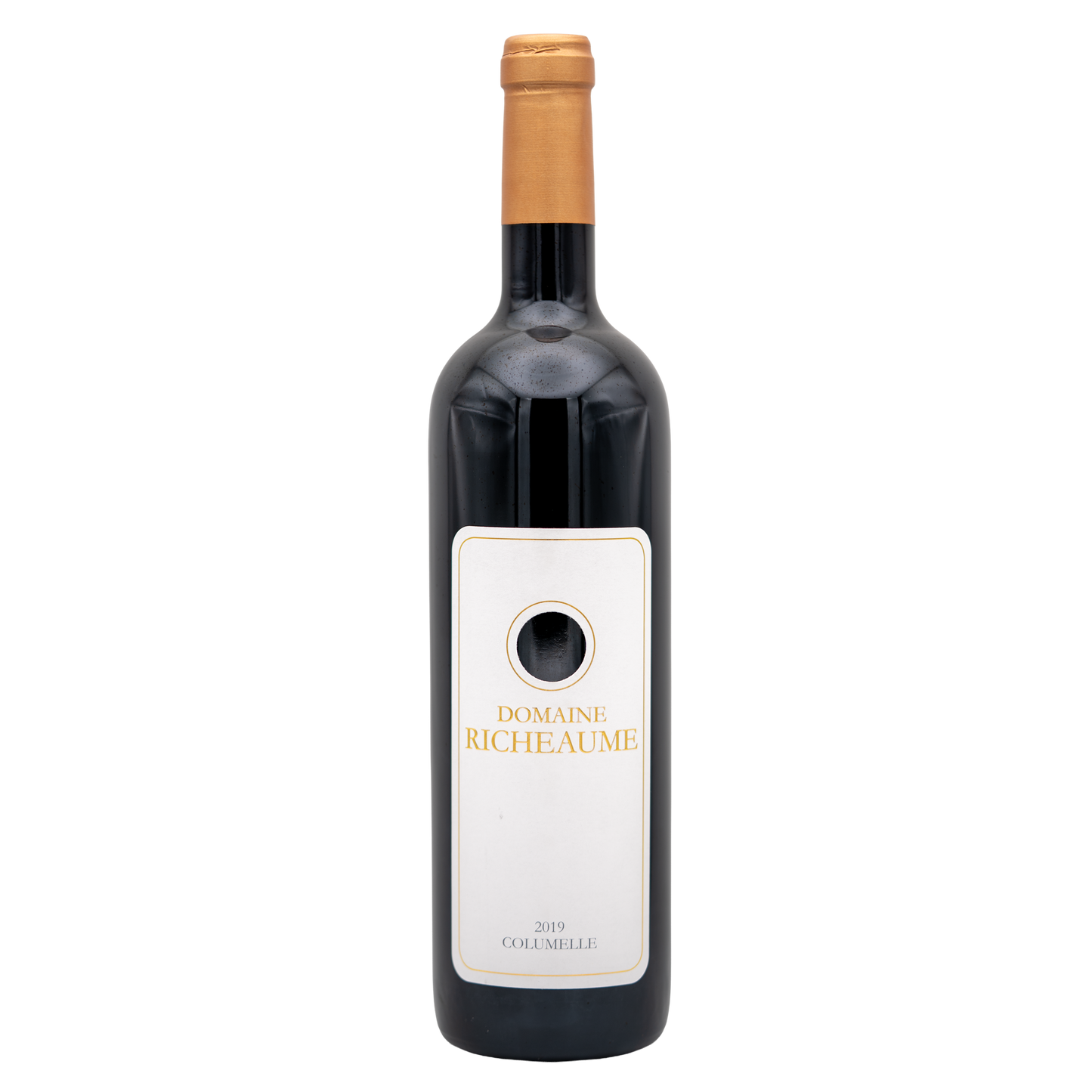 Domaine Richeaume Cuvée Columelle red wine bottle from LEA AND SANDEMAN, with a dark label and elegant glass.