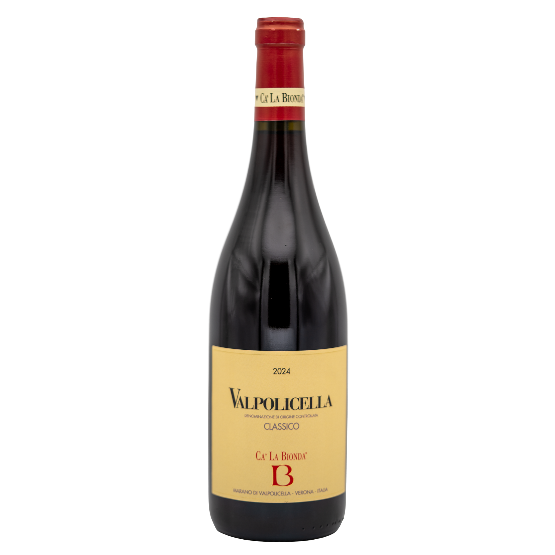 Bottle of LEA AND SANDEMAN Ca' La Bionda Valpolicella Classico red wine with label visible, set against a neutral background.