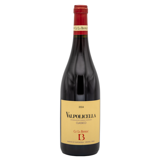Bottle of LEA AND SANDEMAN Ca' La Bionda Valpolicella Classico red wine with label visible, set against a neutral background.