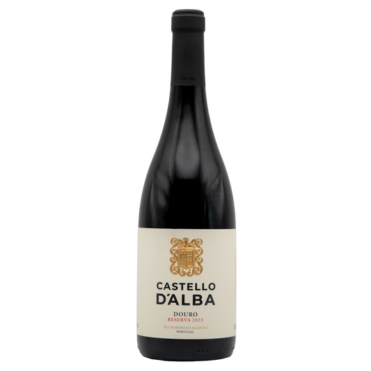 Bottle of Castello d'Alba Douro Reserva Tinto red wine from BERKMANN CELLARS, featuring a dark glass bottle with a detailed label.