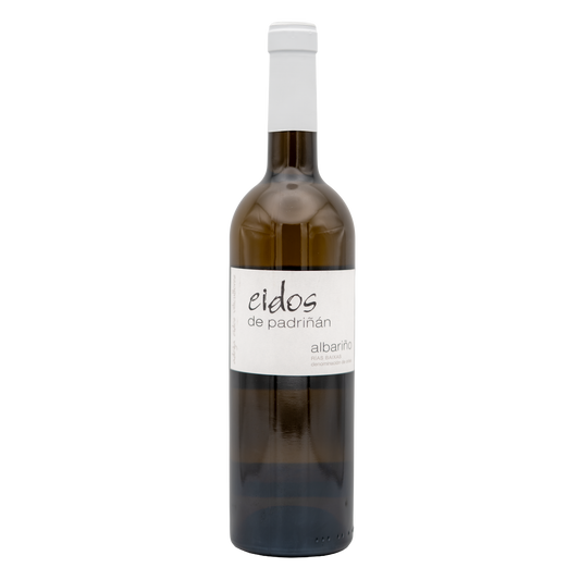 Bottle of LEA AND SANDEMAN Adega dos Eidos Albariño white wine with label visible and clear glass bottle.