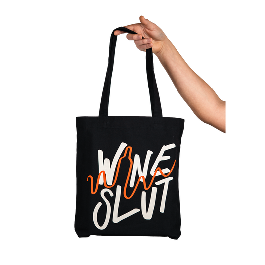 Black Canvas Tote Bag With Print