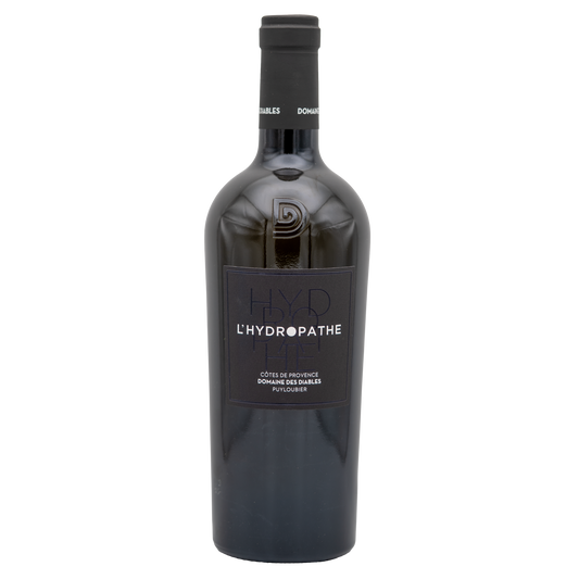 WALLOW WINE Domaine des Diables ‘L’Hydropathe Élite’ Blanc white wine bottle with label and cork.