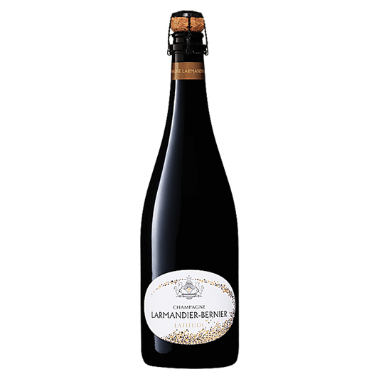 Larmandier Bernier Longitude Blanc de Blancs Extra Brut sparkling wine bottle by LEA AND SANDEMAN with elegant label design