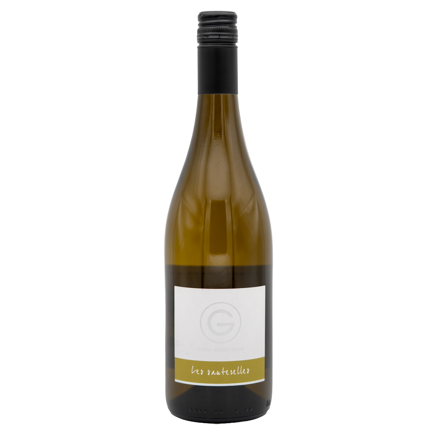LEA AND SANDEMAN Domaine de Pierre Les Sauterelles Touraine Sauvignon white wine bottle on a wooden table.