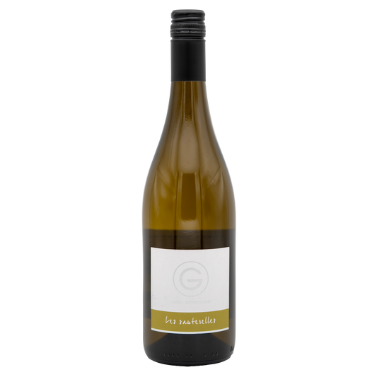 LEA AND SANDEMAN Domaine de Pierre Les Sauterelles Touraine Sauvignon white wine bottle on a wooden table.
