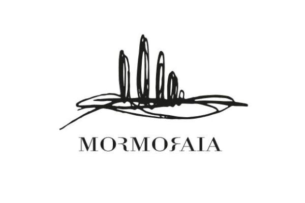 A minimalist black logo featuring a hand-drawn sketch of tall spires above the word 'MORMOFAIA' on a plain white background.