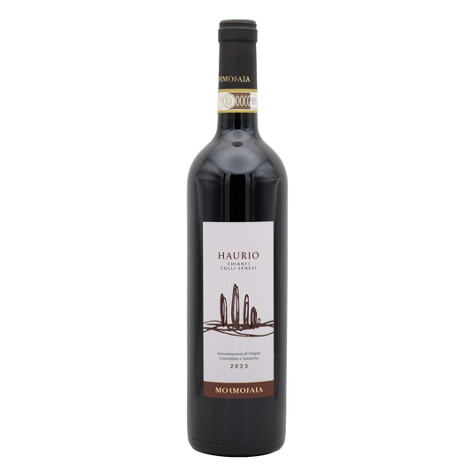 Bottle of Mormoraia Haurio Chianti Colli Senesi red wine from LEA AND SANDEMAN, showcased with label visible.
