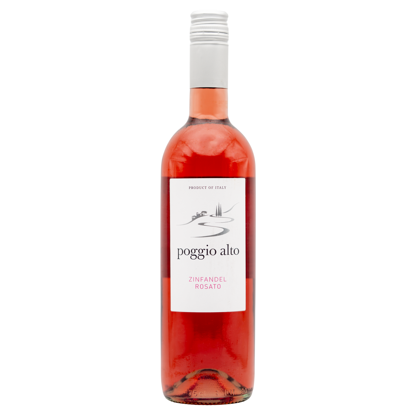 BERKMANN CELLARS Poggio Alto Puglia IGT Zinfandel Rosato bottle of rosé wine with label and pink hue in the image
