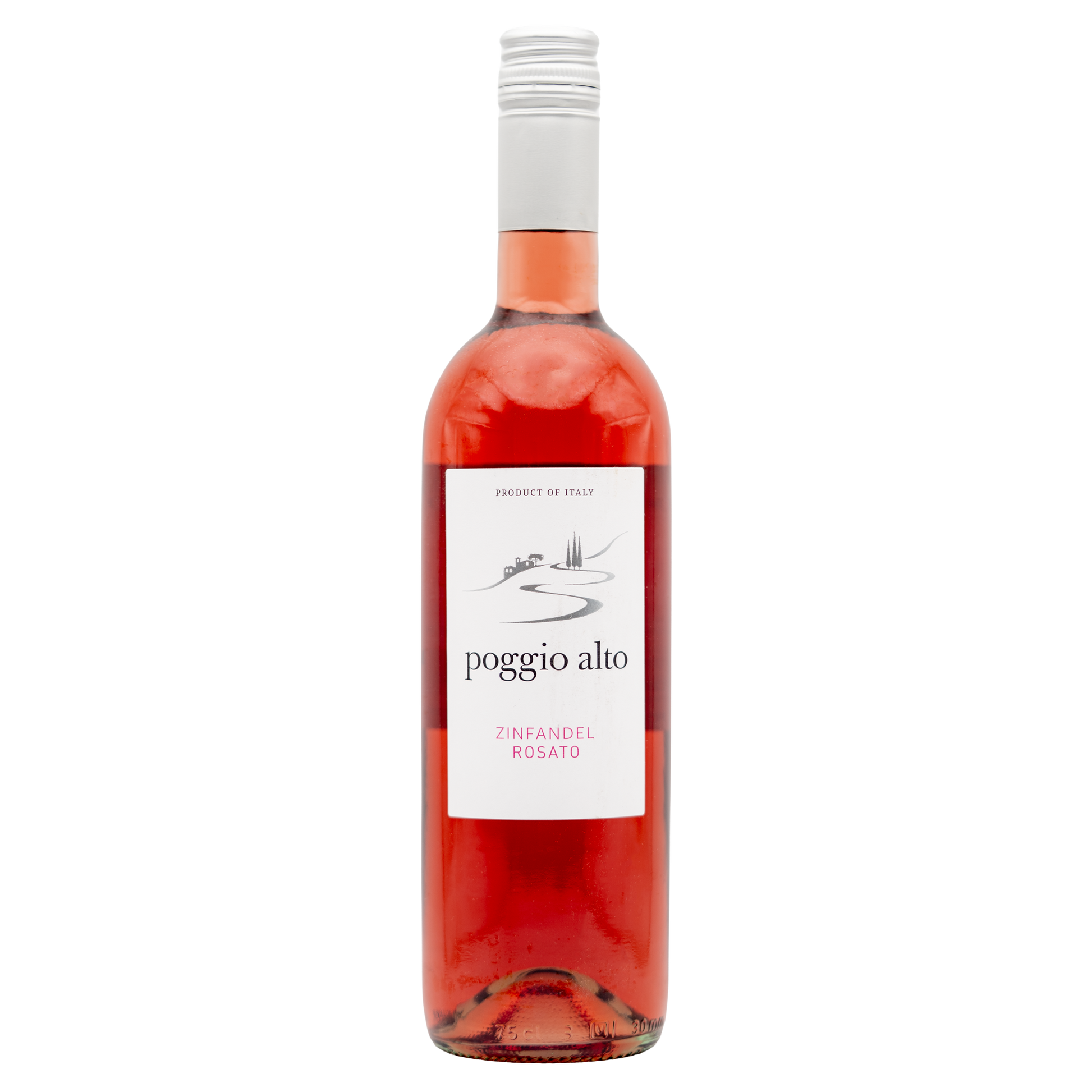 BERKMANN CELLARS Poggio Alto Puglia IGT Zinfandel Rosato bottle of rosé wine with label and pink hue in the image