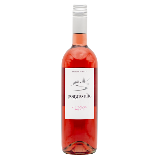 BERKMANN CELLARS Poggio Alto Puglia IGT Zinfandel Rosato bottle of rosé wine with label and pink hue in the image