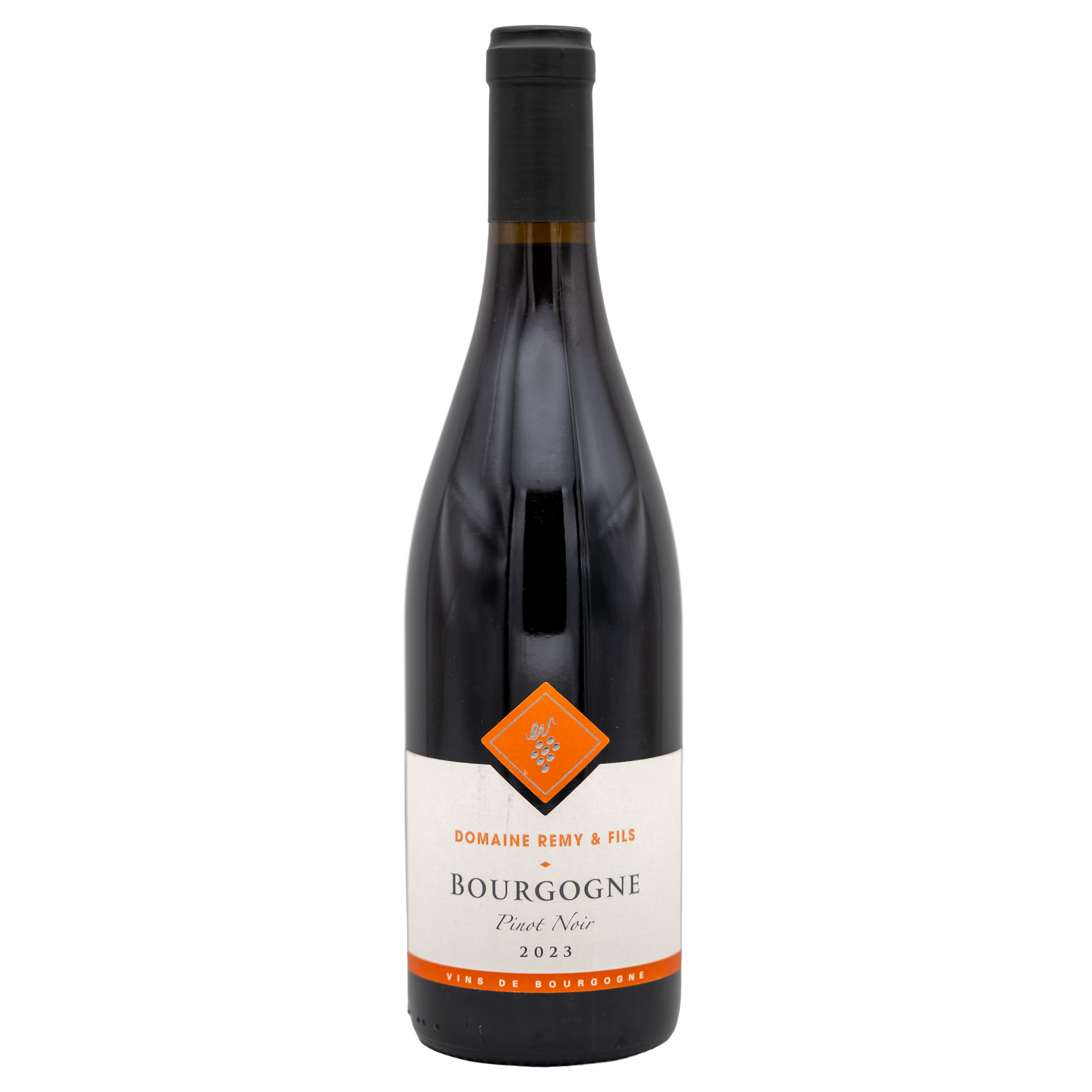 Bottle of Domaine Remy & Fils Bourgogne Rouge Pinot Noir red wine by LEA AND SANDEMAN, featuring a dark glass bottle with a label.