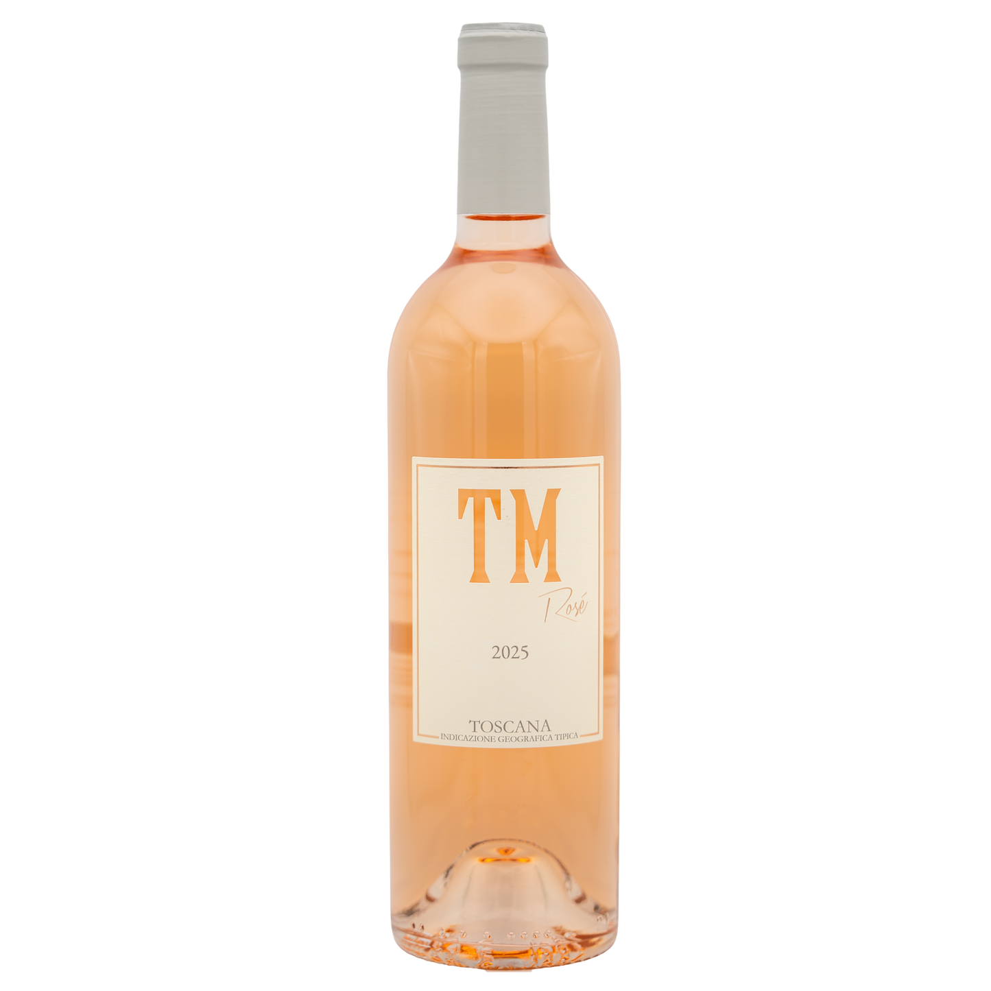Glass of Tenuta Monteti TM Rosé wine from LEA AND SANDEMAN showing a pale pink color in a clear wine glass.
