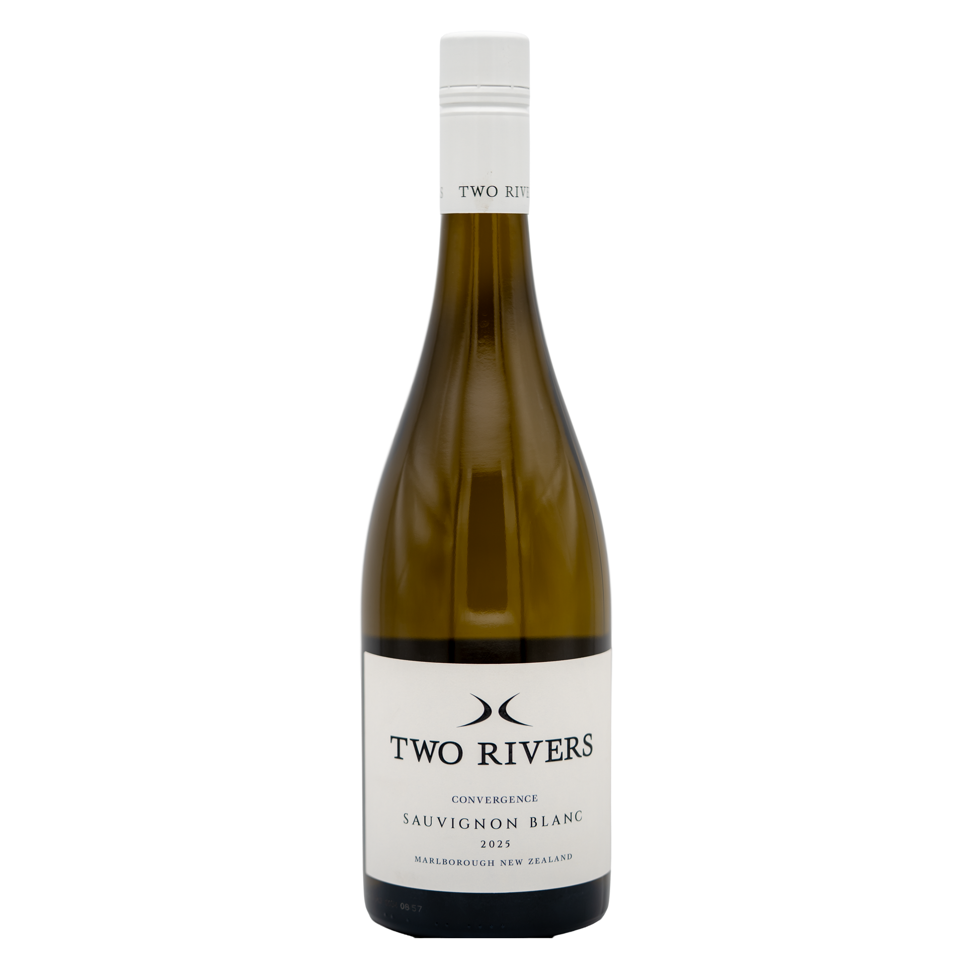 Two Rivers of Marlborough Convergence Sauvignon Blanc white wine bottle by LEA AND SANDEMAN with label visible.